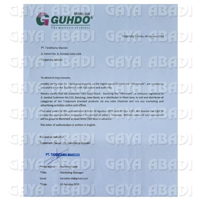 Springbed Guhdo Back Pedic / Kasur Guhdo Back Pedic - Guhdo Springbed