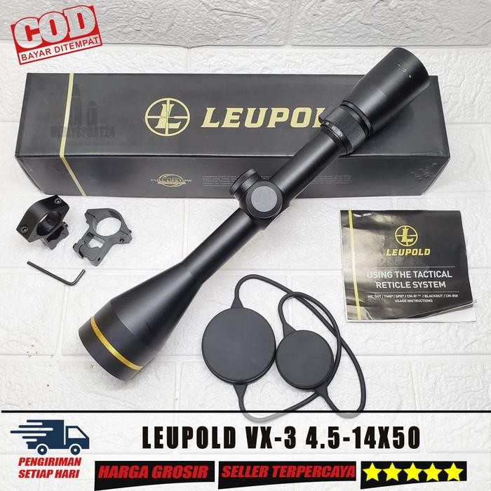 Terlaris Teleskop Leupold Vx-3 4.5-14X50 Duplex Telescope Leupold 4.5-14X50 Ring Gold Tahan Getar