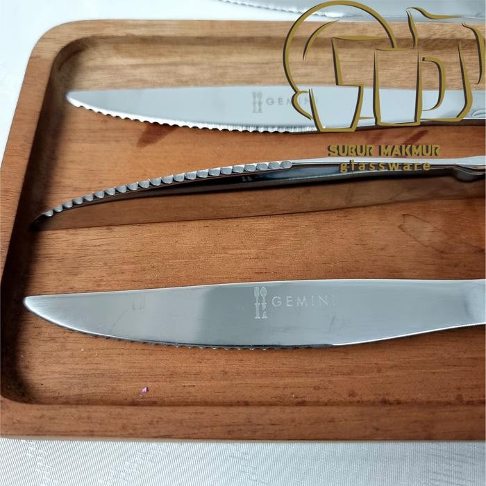 [6 pcs] Pisau Steak Motif Garis Hotel Stainless Steel Knife (LINE-STK)