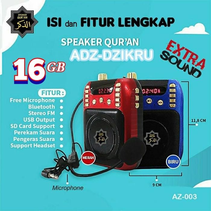 (Original) Speaker Murotal Al Quran Adz Dzikru AZ-003 Al Akram