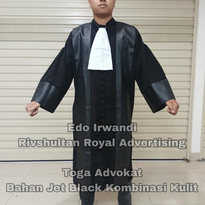 Toga Advokat Pengaa Toga Jaksa Bahan Jet Black Kombinasi Kulit