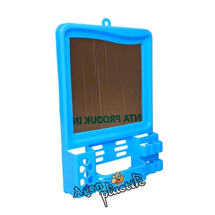 Cermin Tempel Dinding Golden Hen / Kaca Make Up Estetik / Kaca Rak Sabun Mandi M-50 Plastik