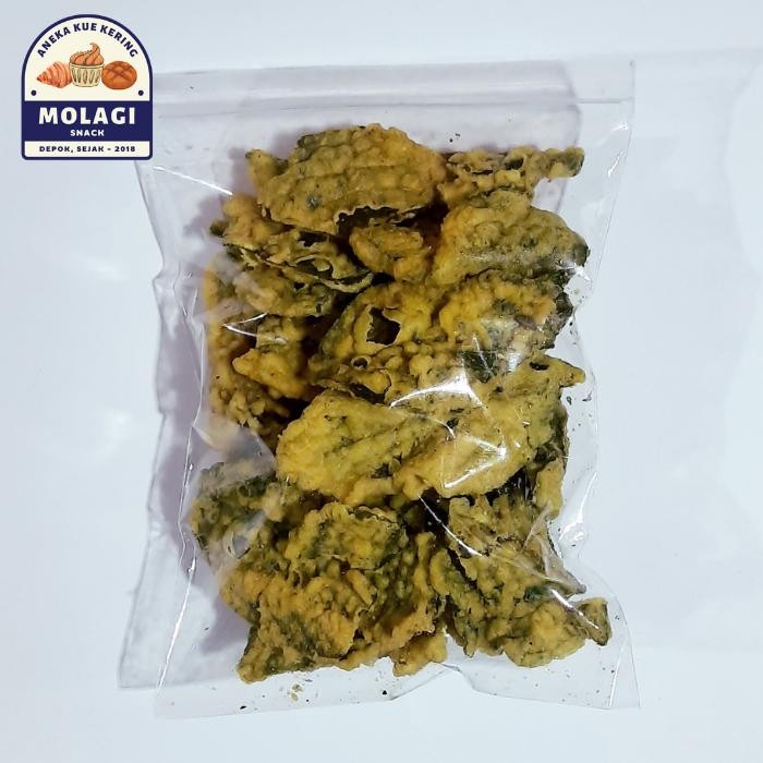 

Sedia Keripik Daun Bayam Priangan / Kripik Bayam 250g - Molagi Snack