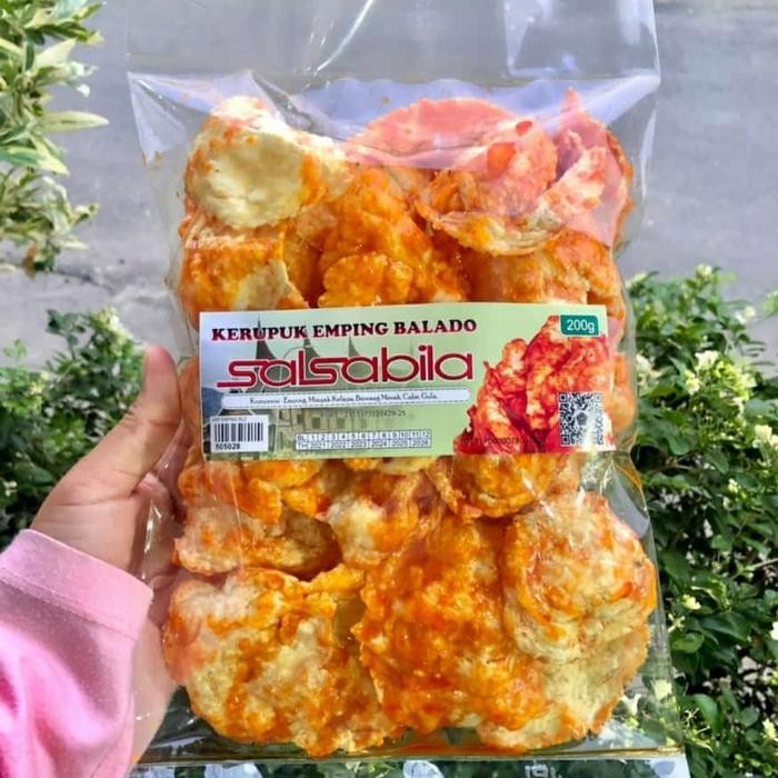 

Sedia keripik emping balado pedas manis salsabila 200g