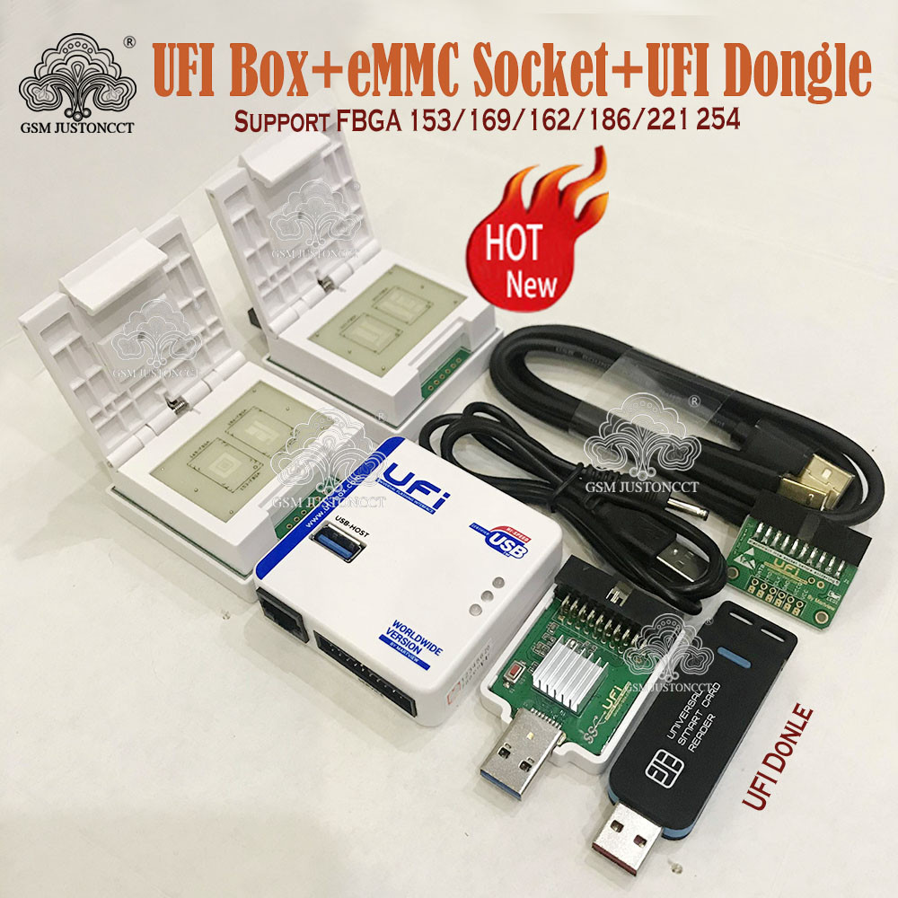 BEST SELLER  New 2022 original UFI Box full set /Ufi Box+UFI DONGLE+EMMC SOCKET Support FBGA 153/169