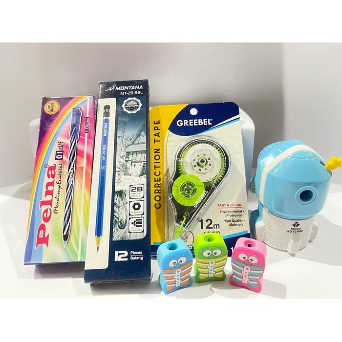 

Paket Hore: Bolpen dan Pensil untuk Anak Alat Tulis Rautan Stationery
