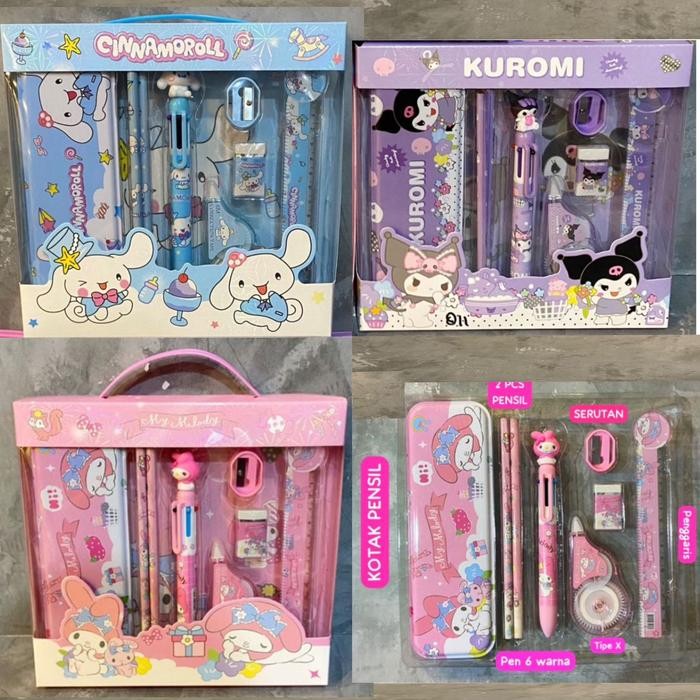 

ALAT TULIS SET SANRIO / SET ALAT TULIS / KOTAK PENSIL SANRIO / KADO ALAT TULIS KARAKTER / PAKET ALAT