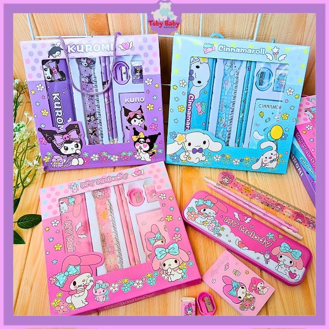 

TobyBaby Set Alat Tulis Anak Motif Sanrio 7 in 1 Perlengkapan Sekolah Stationary Set Lucu Suvenir
