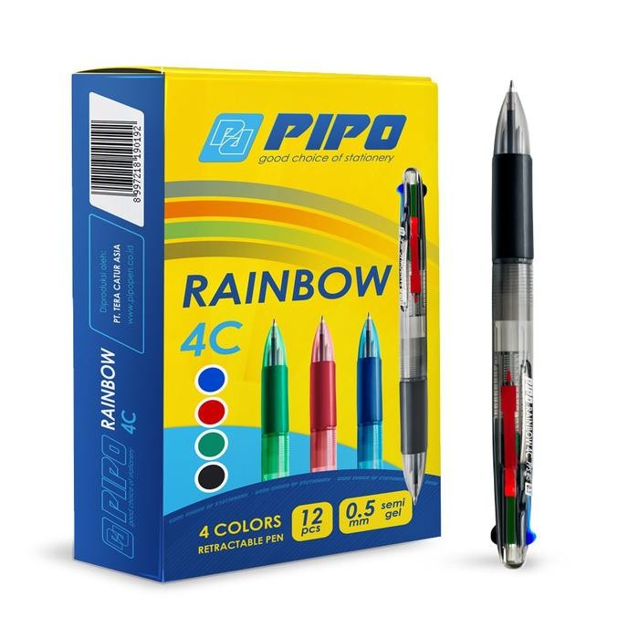 

Pulpen Pen Pipo SG Rainbow 4C PPS4C Alat Tulis ATK Kantor Sekolah Hita