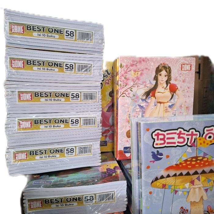 

10 Buku Tulis BEST ONE 58Lembar - Buku tulis/Buku Sekolah/buku catatan/note book/Menulis Kertas