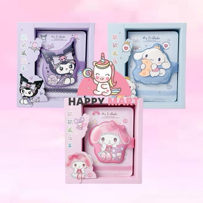 

Notes / buku diary PILLOW motif sanrio kuromi / cinnamoroll