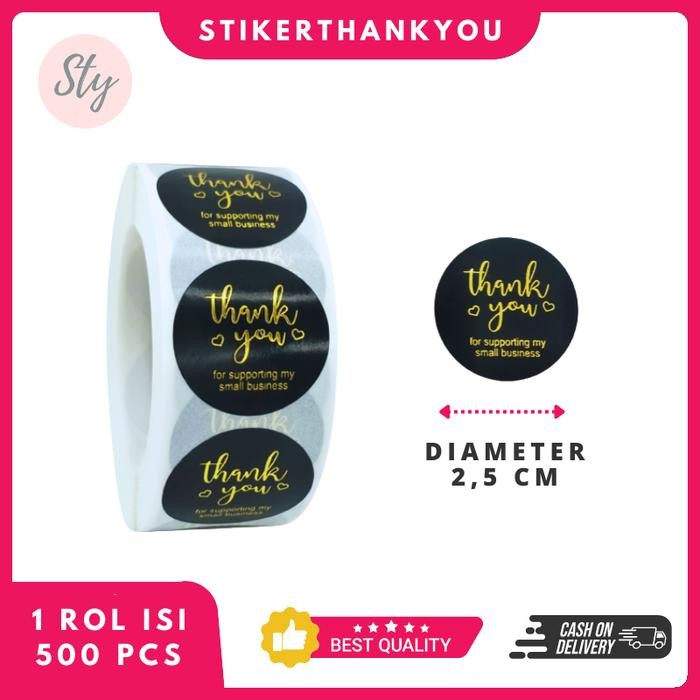 

Stiker Thank You for Supporting my Small Business Gold Silver Rol 500 PCS Note Paper Roll