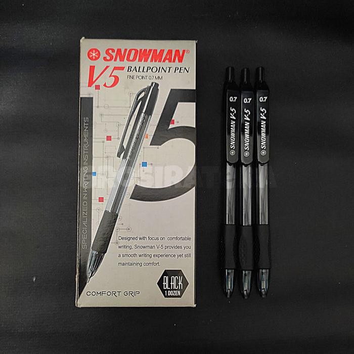 

BALLPOINT / BOLPEN / POLPEN / PULPEN V5 HITAM SNOWMAN