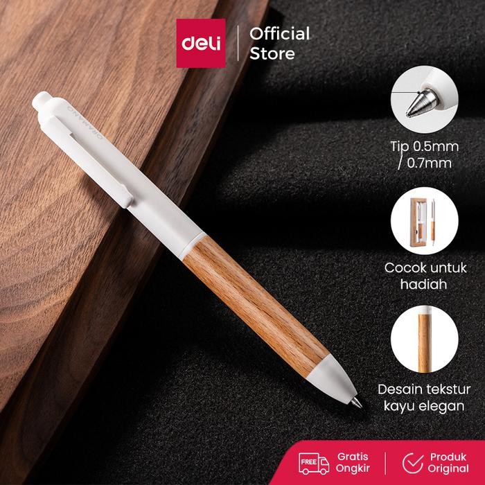 

Deli Gel Pen Motif Kayu / Wood Matte Textured Smooth Writting A95