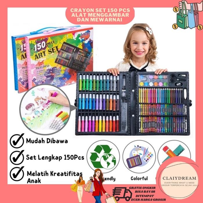 

CLAIYDREAM CRAYON SET 150PCS ALAT MENGGAMBAR MEWARNAI DAN MELUKIS