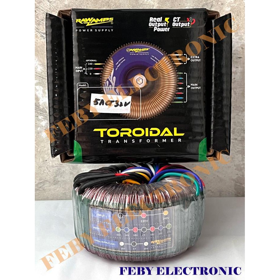 TRAFO TOROID 5A CT 18V 24V 32V TRAVO DONAT TOROIDAL RAWAMPS RAW Amps