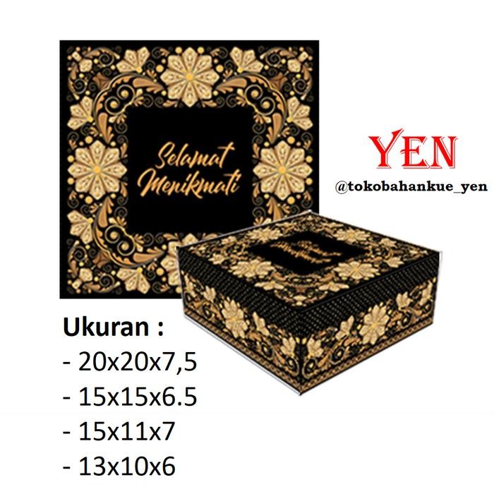 NEW Okey Snack Box / Kotak Kue Dus Motif Batik Ceplik 1 Pack = 20 Pcs - 13x10x6cm