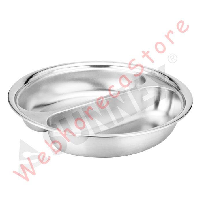 NEW Sunnex Insert Round Food Pan 2x2.5L/ Prasmanan Stainless 36cm Sekat [terbaik][terlaris]