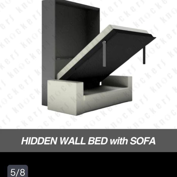 Engsel Hidrolik Wall Bed Ranjang Lipat Plus Sofa Hwb 160 Vertical Sofa