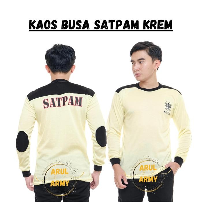 BAJU KAOS SATPAM KREM KAOS CREAM SATPAM SERAGAM SATPAM KREM