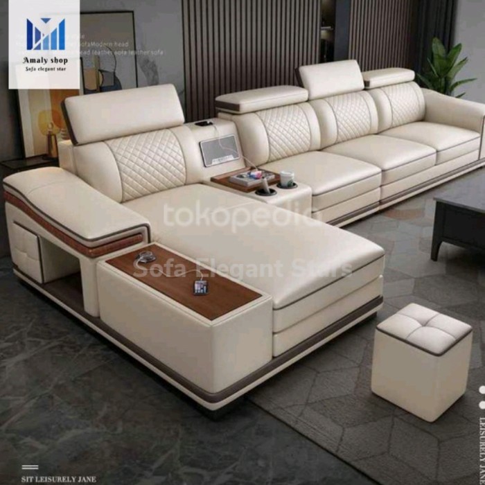 Sofa Kulit L Sudut Nimalis Kualitas Preum Sofa Model 2021