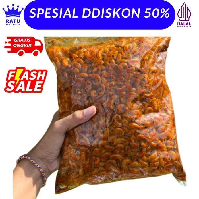 

New Makaroni cikruh 500g Daun Jeruk Camilan Asin Pedas Makanan Camilan - Spices Food Snack Cemilan