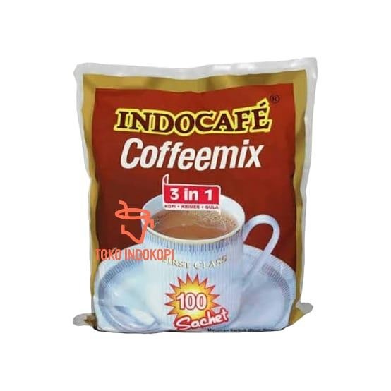

New ISI 100 ~ INDOKOPI ~ KOPI INDOCAFE COFFEEMIX 3IN1 Pack Coffee Coffe Robusta