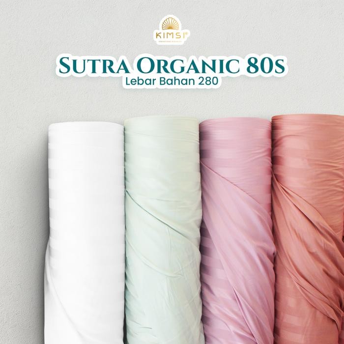 Grosir Ecer Kain Meteran Tencel Sutra Organik Organic Serat Bamboo 80s Motif Lebar 280 cm Bahan