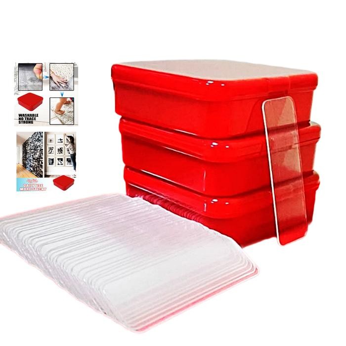 Selotip Double Tape 60 PCS Waterproof Nano Gel Lakban Perekat Karpet Pajangan Dinding Super Kuat