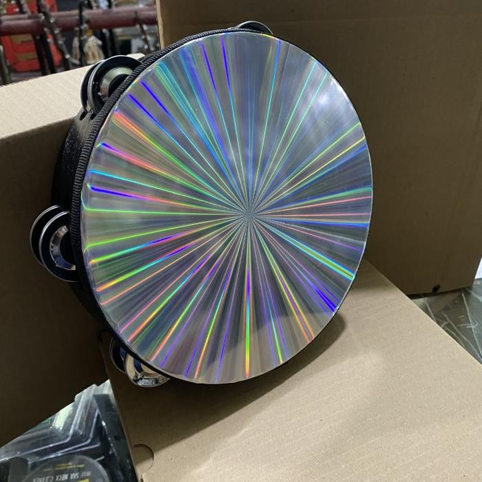 Terbaru Tamborin 6, 8, 10 Inch Hologram Double Kecrekan Tambourine Tamborine Merk Harrier