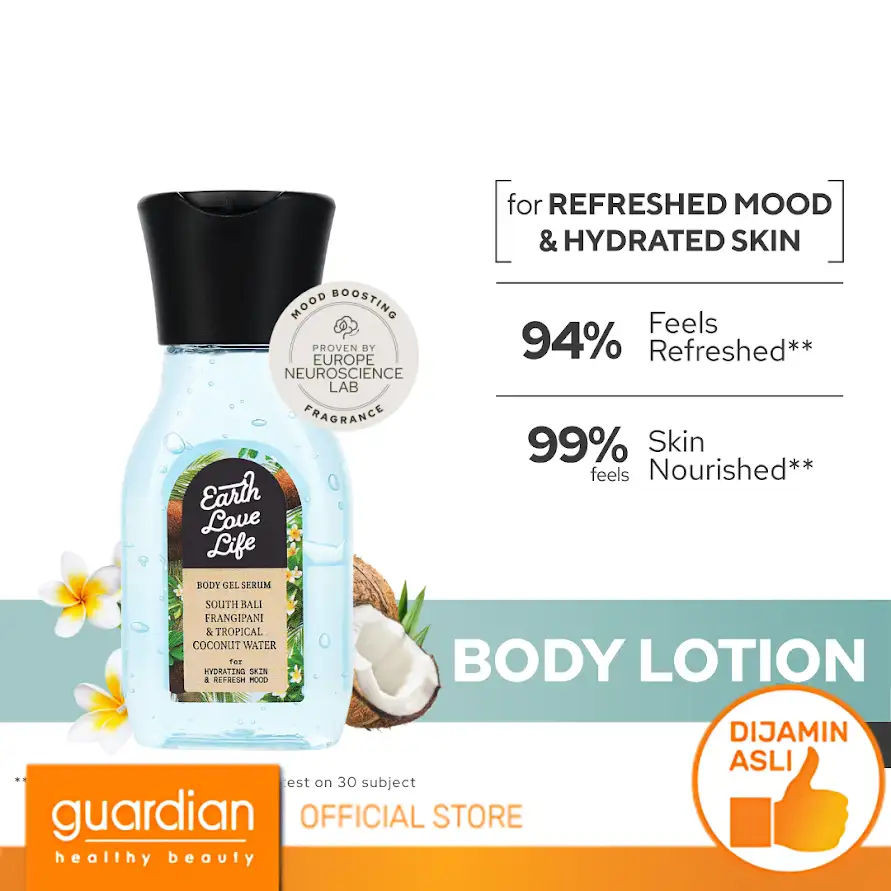 Earth Love Life South Bali Frangipani & Tropical Coconut Water - Body Gel Serum 60Ml