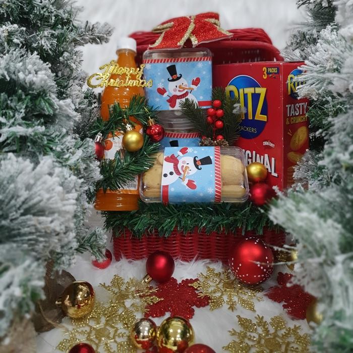 

Paket dekorasi hampers natal christmas parcel hadiah kue kering 90