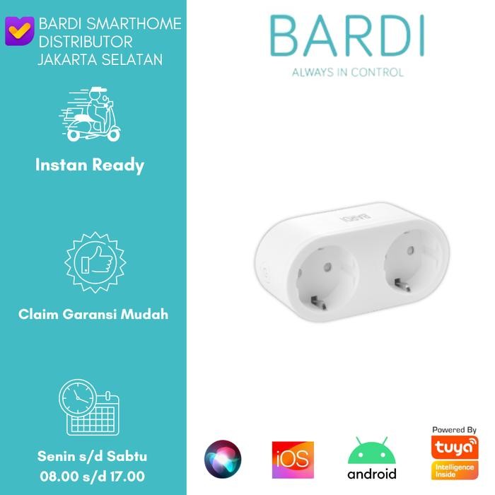 BARDI DUAL SMART PLUG WIFI WIRELESS COLOKAN - IOT SMART HOME DUAL PLUG