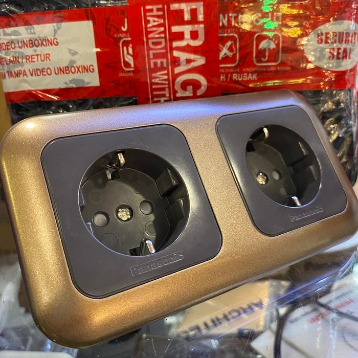 PANASONIC STOP KONTAK 2 GANG BROWN / PANASONIC STOP KONTAK 2 G STYLE BROWN