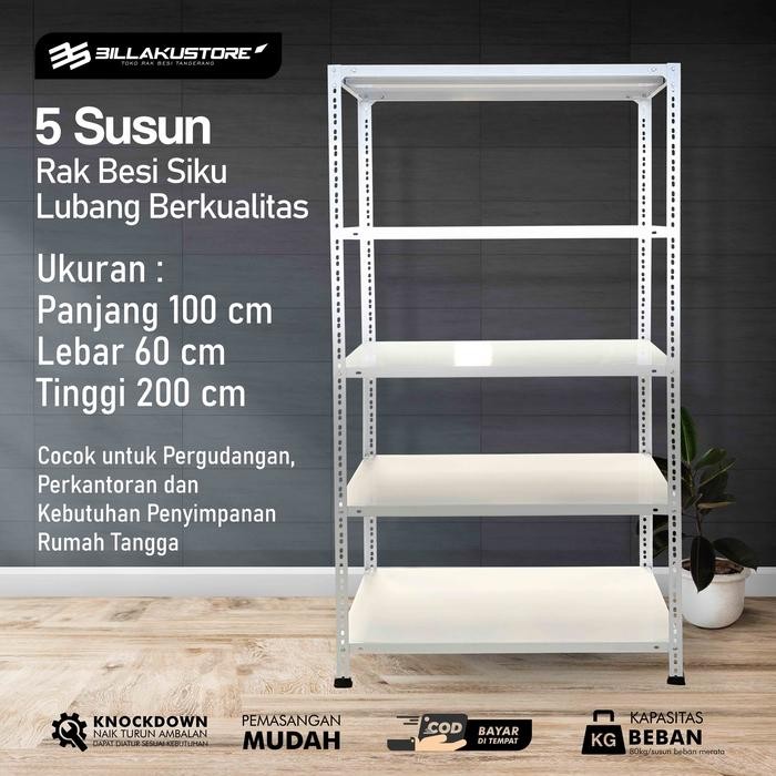 Rak Besi Siku 100X60X200 Cm 5 Susun Serbaguna