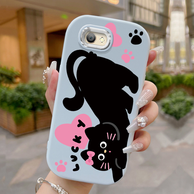 Casing Hp Untuk OPPO A59 F1s Case Casing Peregangan Kucing Kesing HP Kasing Silikon Softcase bulat g
