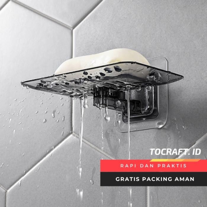 Tempat Sabun Mandi Batang Minimalis Tempel Dinding Kamar Mandi Hitam Plastik