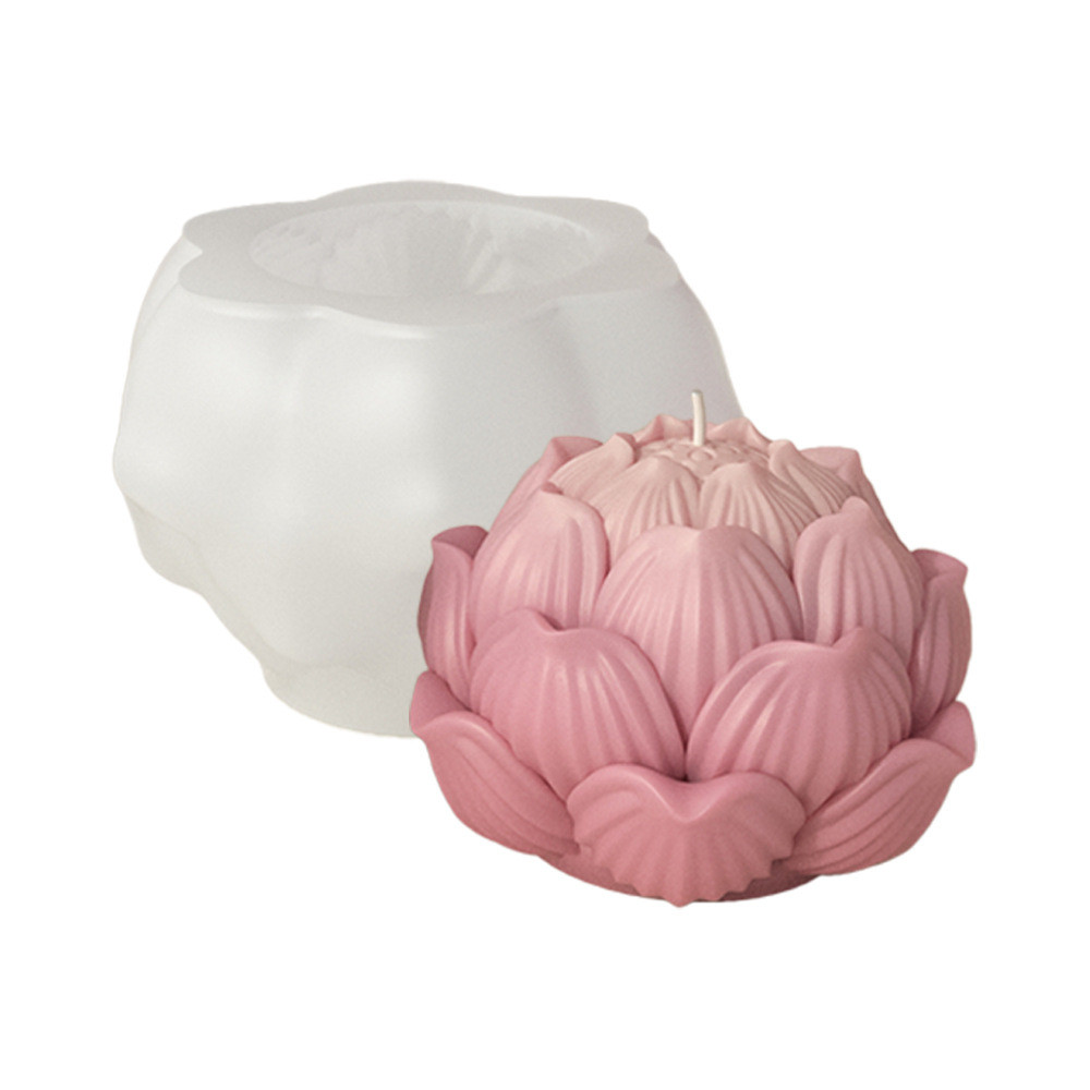 3D Lotus Candle Mold Handmade Diy Flower Soap Silicone Mold Silicone Mold Soap Forms Soap Making
