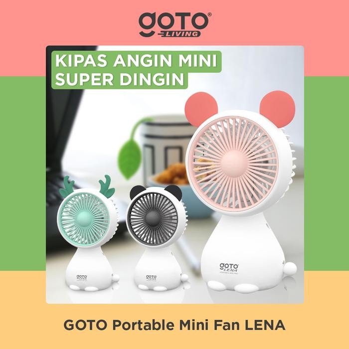 Goto [COD] Lena Kipas Angin Kecil Karakter Mini Fan Duduk Meja Portable USB