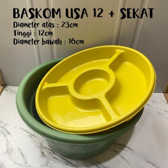 Baskom USA + SEKAT ( isi 12 pcs) / Baskom Plastik / Baskom Hajatan / Baskom Untuk Hajatan / Baskom