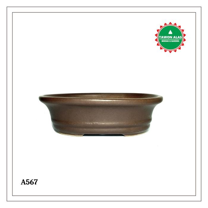 Pot Keramik Bonsai Oval Kecil