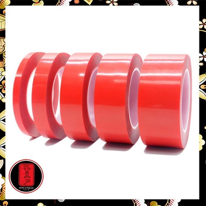 

AT Perekat Double Tape Acrylic Adhesive Transparent No Trace Sticker-Red