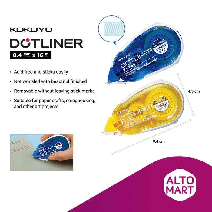 

AT KOKUYO Dotliner Double Adhesive Tape Roller Lem Pita Glue