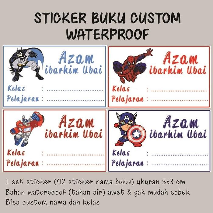 

AT Stiker Nama Buku Cowok / Stiker Custom Nama Buku Sekolah Anak