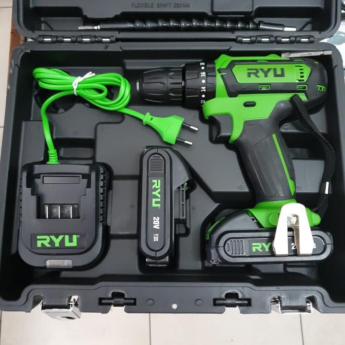 RYU CORDLESS IMPACT DRILL 20V BOR BATERAI BETON RYU SET RCI120V