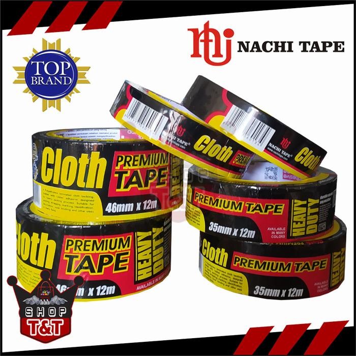 

AT Lakban Solasi Kain Hitam Cloth NACHI 23 35 46 mm x 12 m