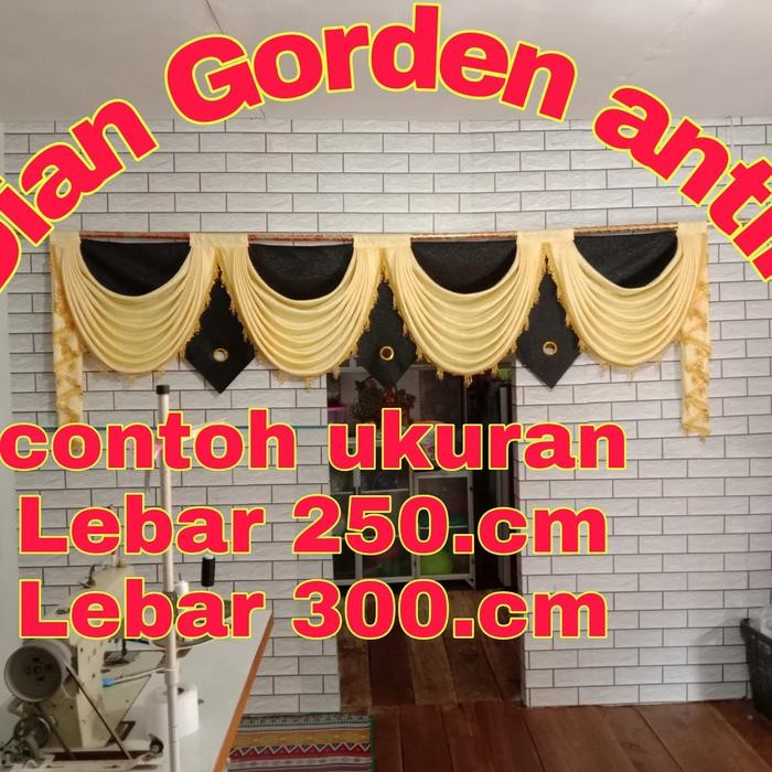 Gorden Poni Gelombang Spanyol Jendela Pintu Mewah Elegan Rumah