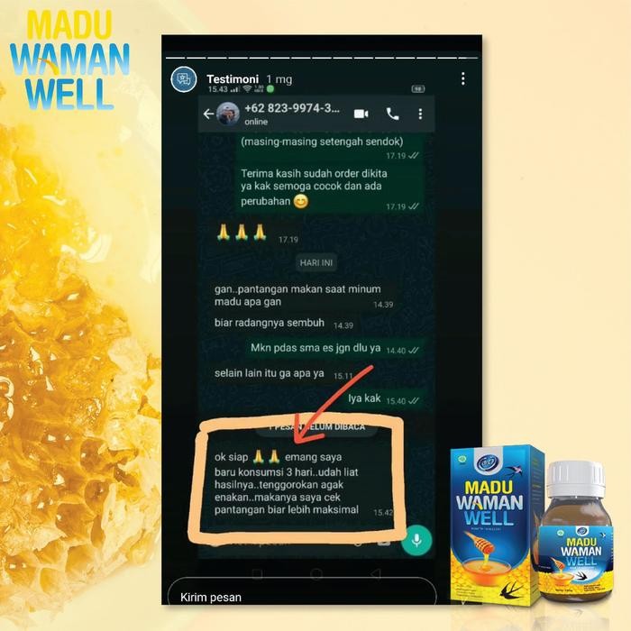 

Wamanwell Madu Amandel/Madu Herbal Alami Bpom/Sembuh Amandel Tanpa Ope