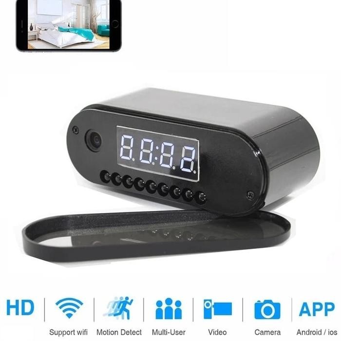 New Cctv Ip Spy Hidden Camera Pengintai Mini Kamera Canggih App Lookcam Wifi Smart Jam Red