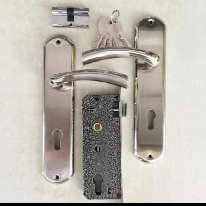 Kunci pintu besar soligen 1 set bodi kunci + silinder SLG handle besi